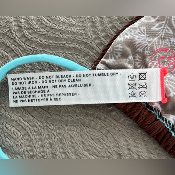 🆕 Free People Michelle Brown and Blue Women's Bikini top size X large - Picture 9 of 11